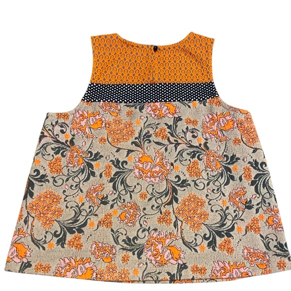 Orange and Black Floral Tank Top - Picture 3 of 7